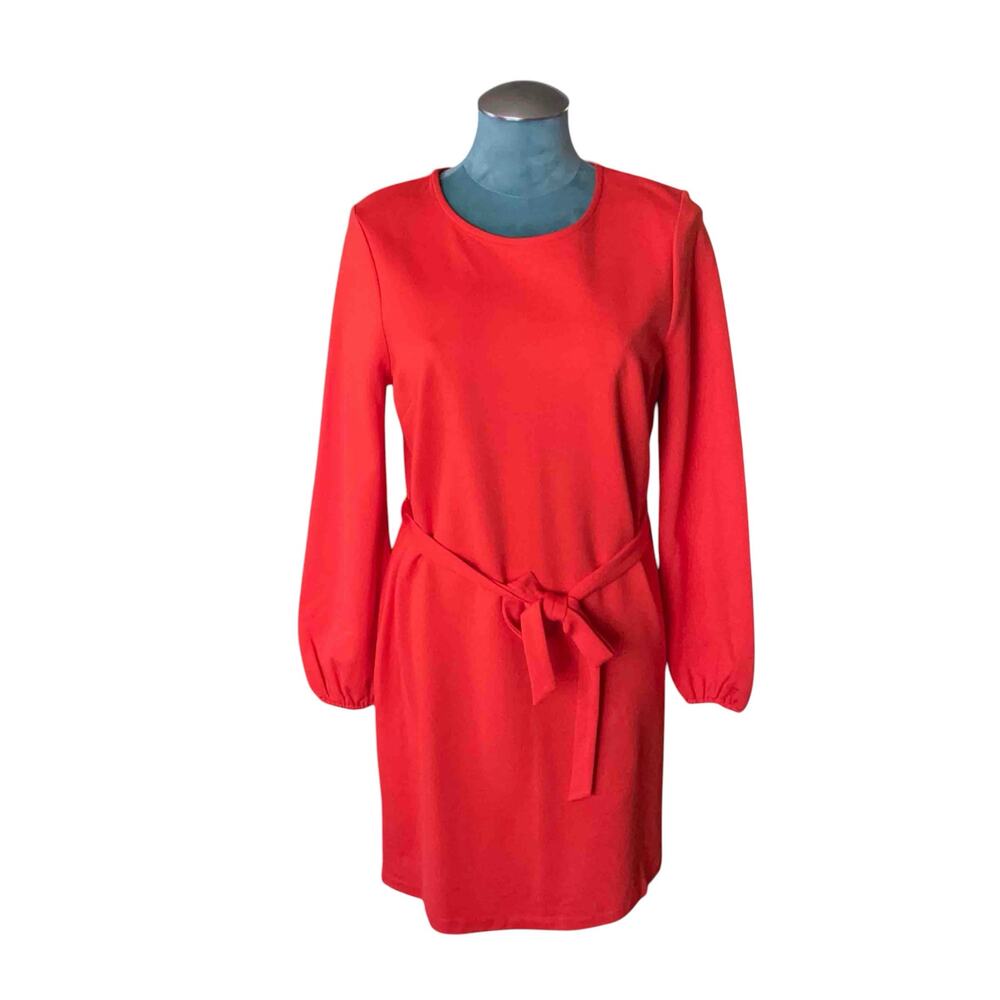 Boden Ponte Shift Dress 8R Red NWT Belted Vibrant Tomato Girl Colorful Preppy
